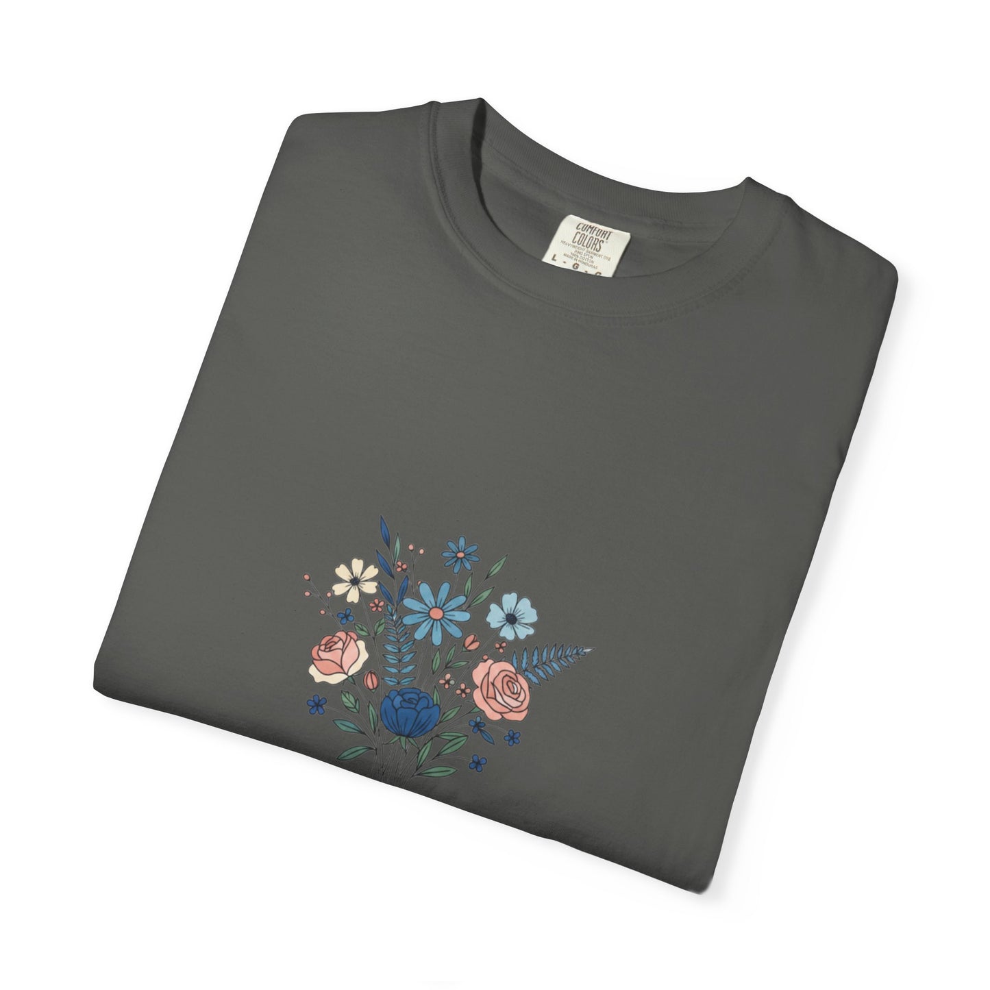Wildflower Bouquet T-Shirt | Centered Floral Illustration, Daisies & Roses