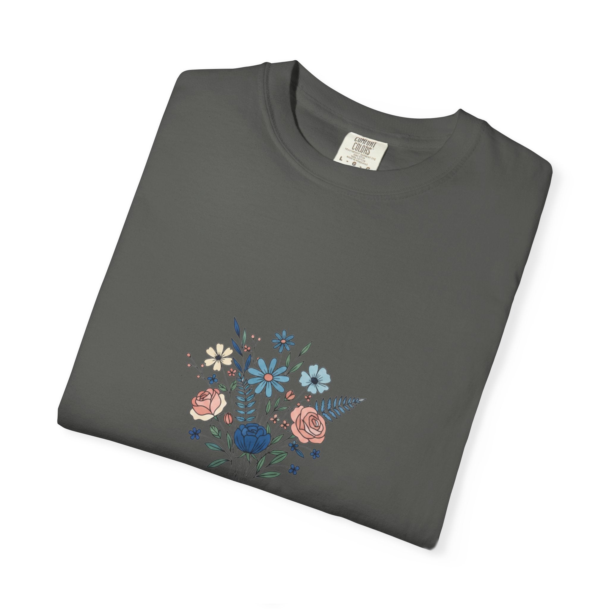 Wildflower Bouquet T-Shirt | Centered Floral Illustration, Daisies & Roses