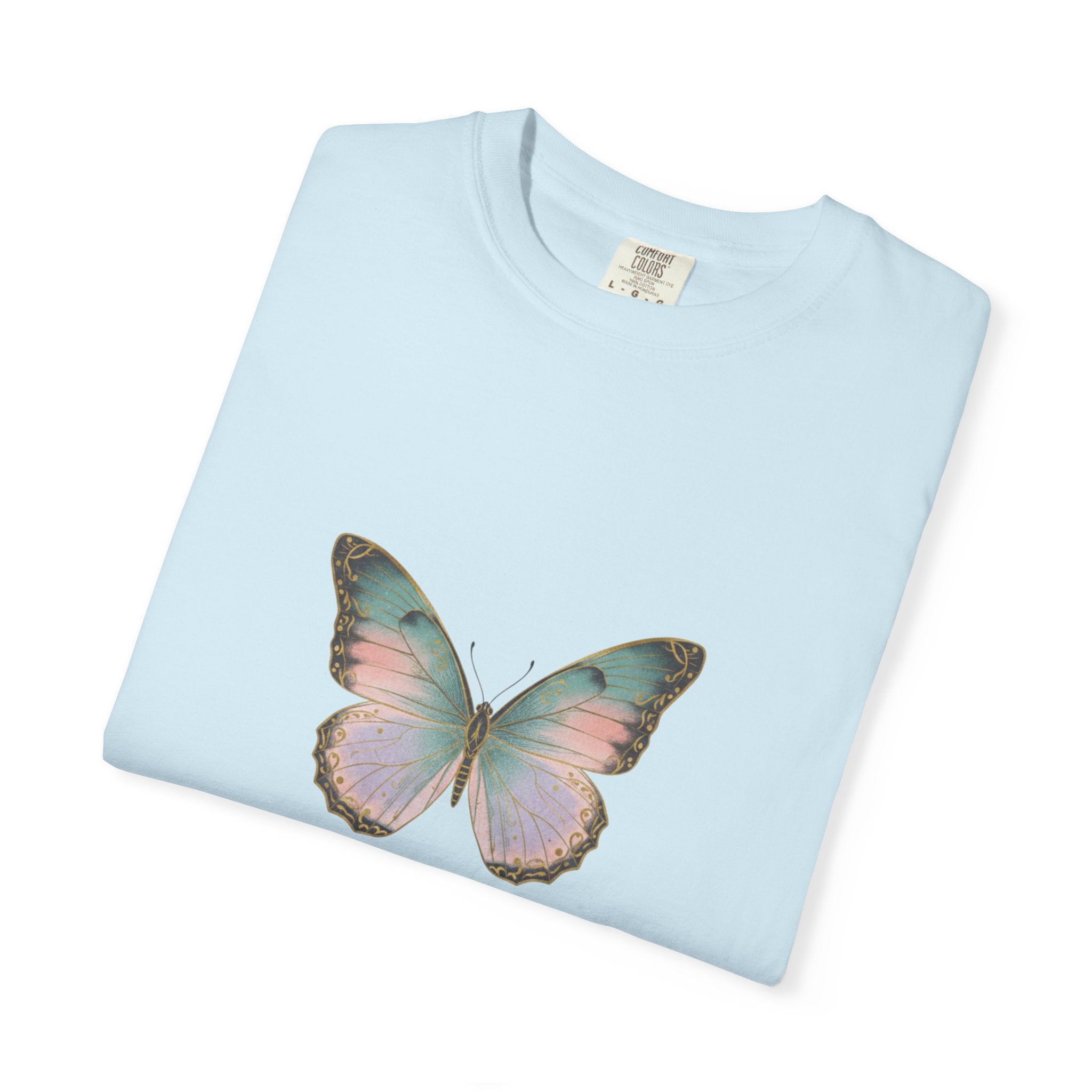 Retro 70s Vacation Butterfly T-shirt | Distressed Orange Teal Wings