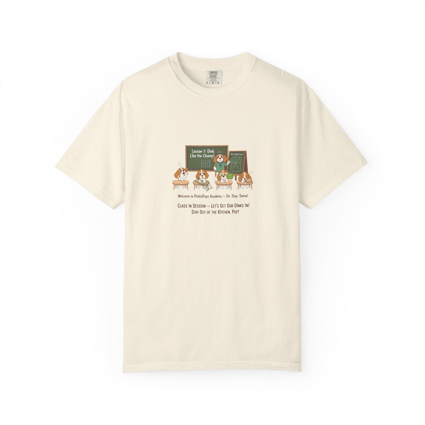 Beagle Pickleball Classroom Cartoon T-shirt | Dog Teacher Paw School Design