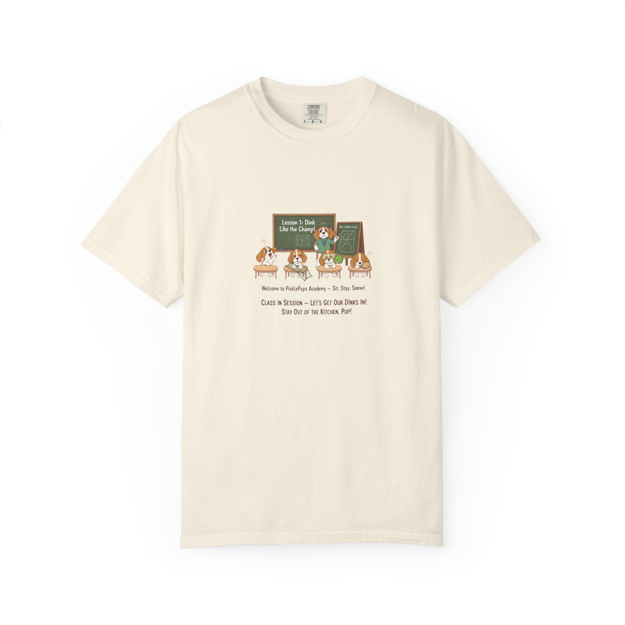 Beagle Pickleball Classroom Cartoon T-shirt | Dog Teacher Paw School Design
