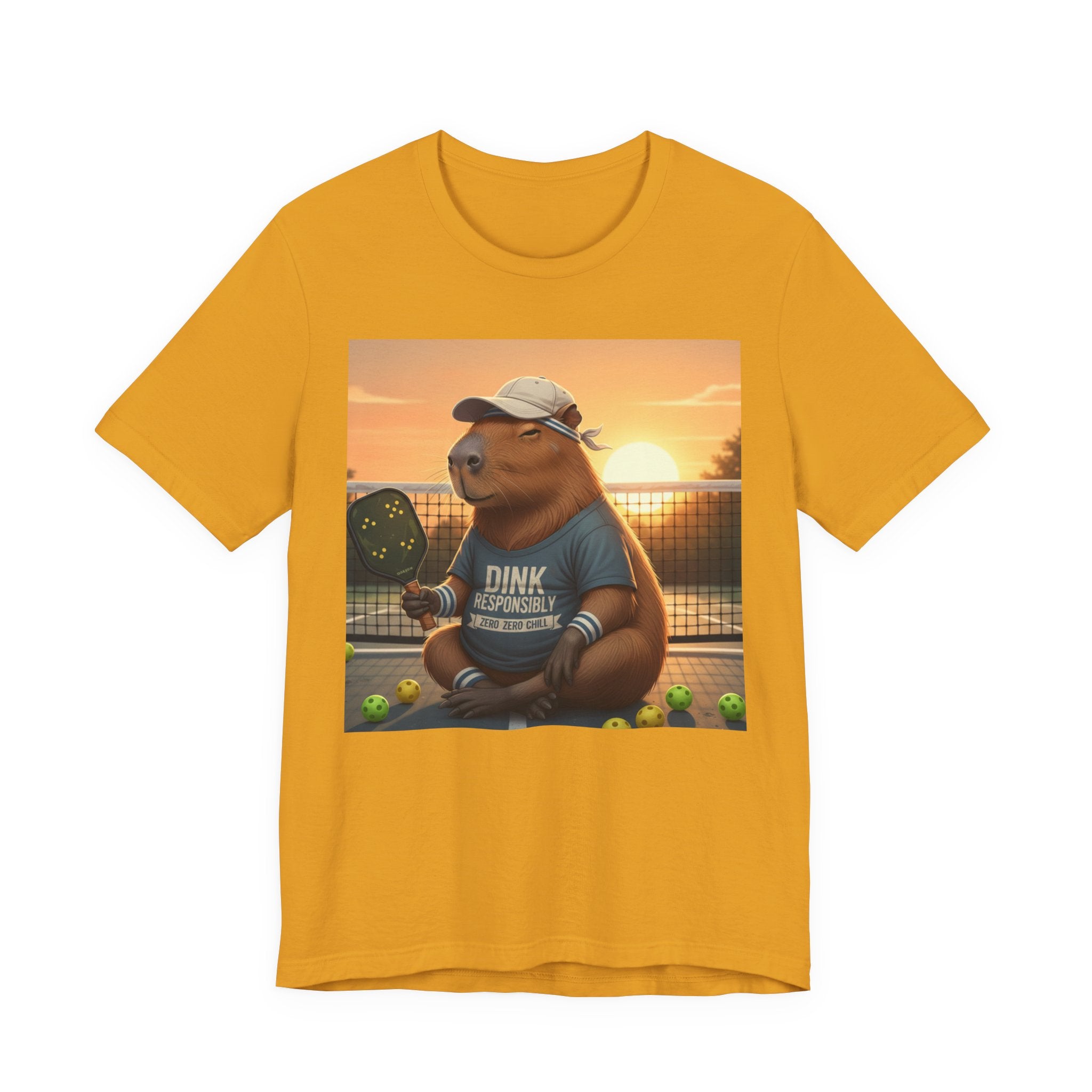 Dink Responsibly Pickleball Capybara Tee | Funny Animal Sports Art