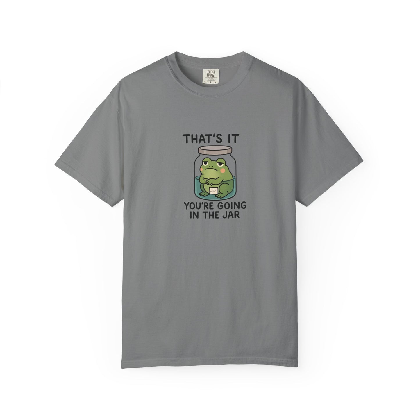 Glass Jar Frog Illustration T-shirt | Frog in Water Jar