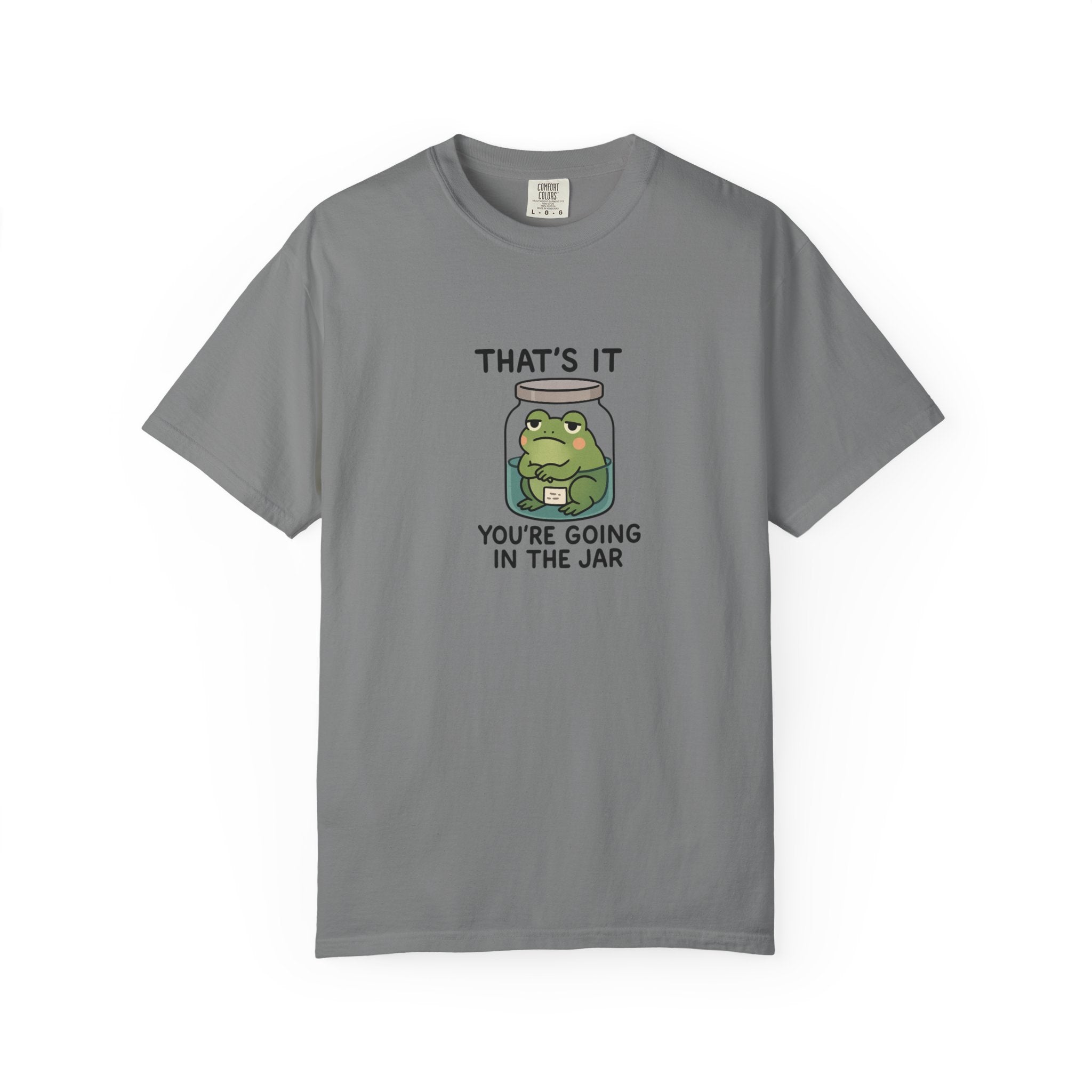 Glass Jar Frog Illustration T-shirt | Frog in Water Jar