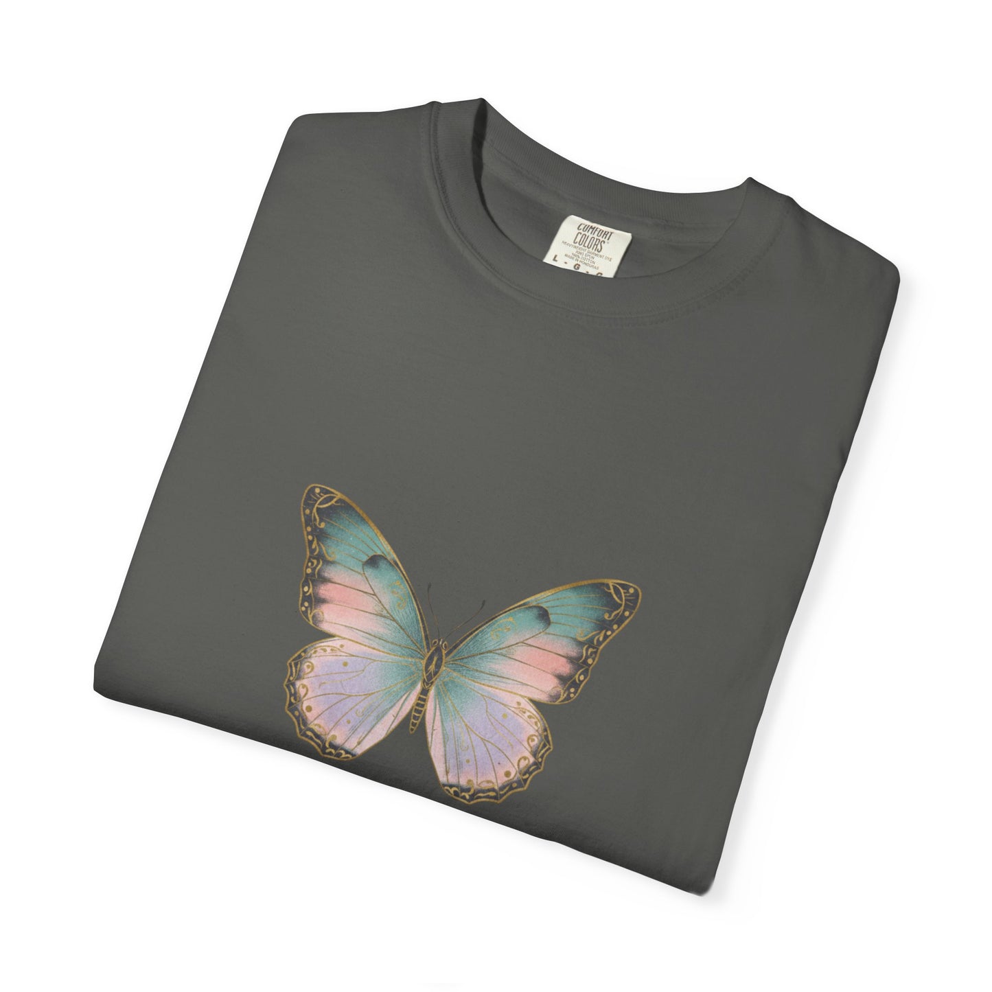 Retro 70s Vacation Butterfly T-shirt | Distressed Orange Teal Wings