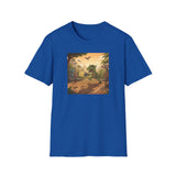 Jurassic Pickleball Club | Retro Tropical Dino Illustration T-Shirt