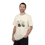Camping Mountain Outdoors Graphic T-shirt | Hiking Boots Trees Flowers