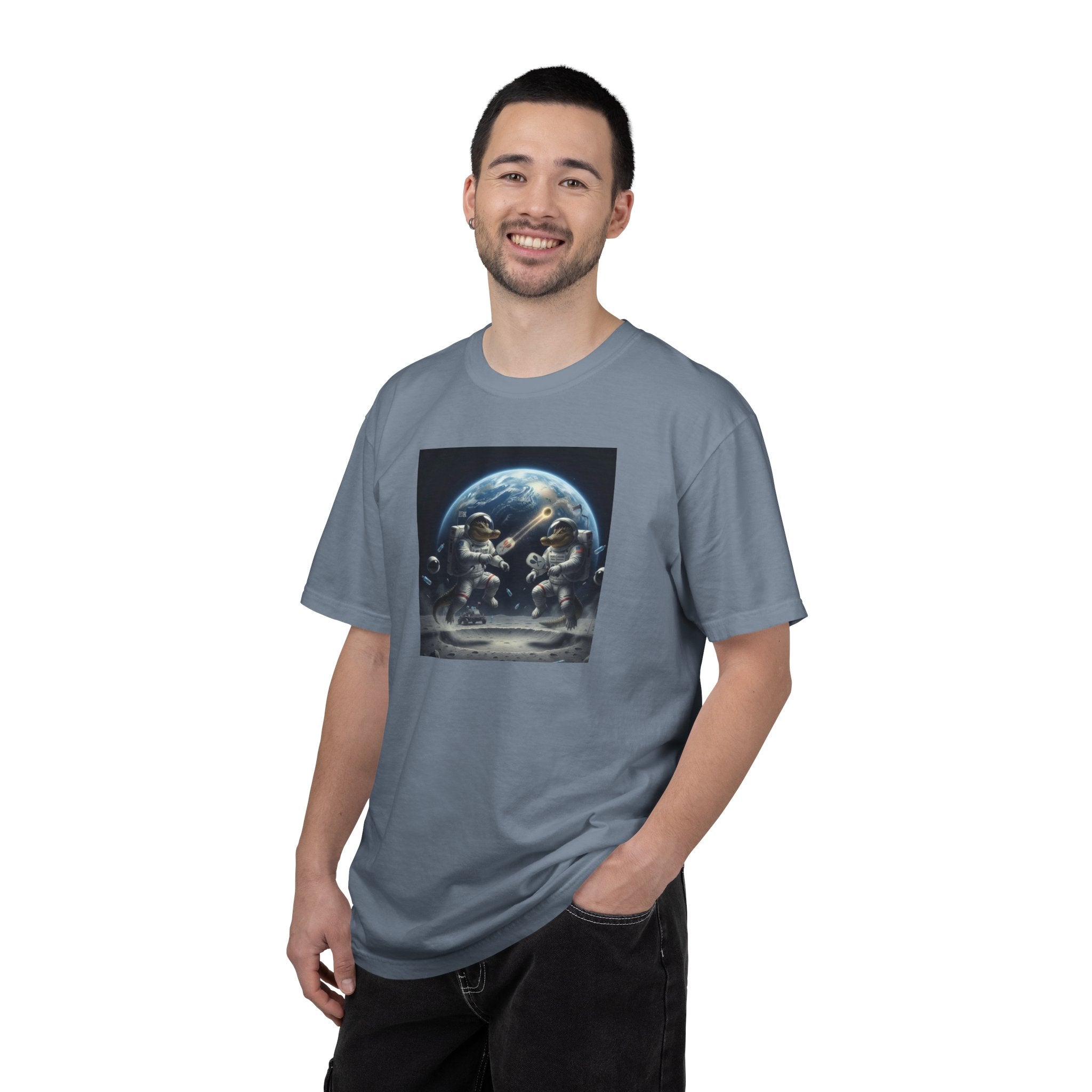 Gator Lunar Pickleball  T-shirt | Earth Background, Spacewalk Illustration