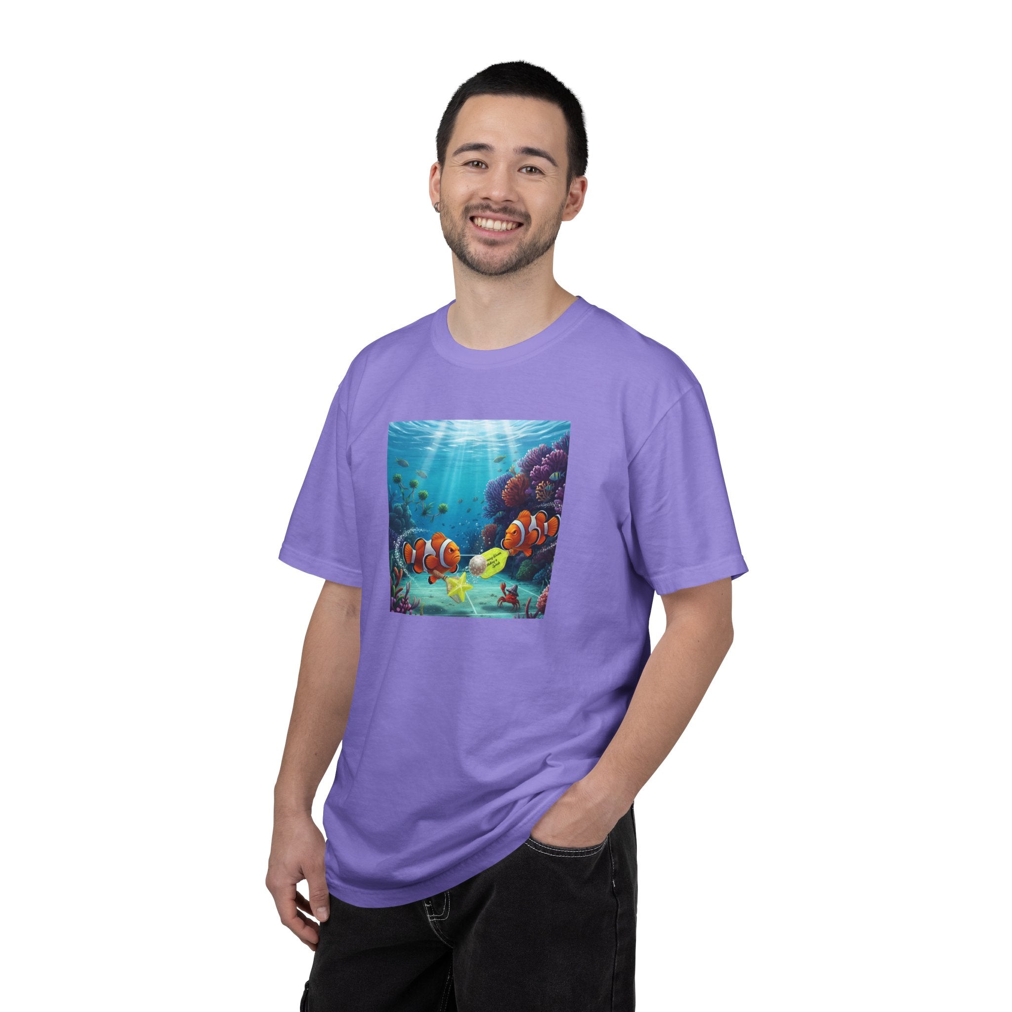 Clownfish Reef Scene T-shirt | Underwater Coral Ocean Illustration