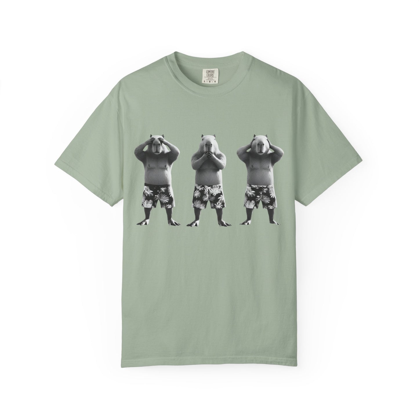 Capybara See No Evil Speak No Evil Hear No Evil T-shirt | Three Monkeys Graphic