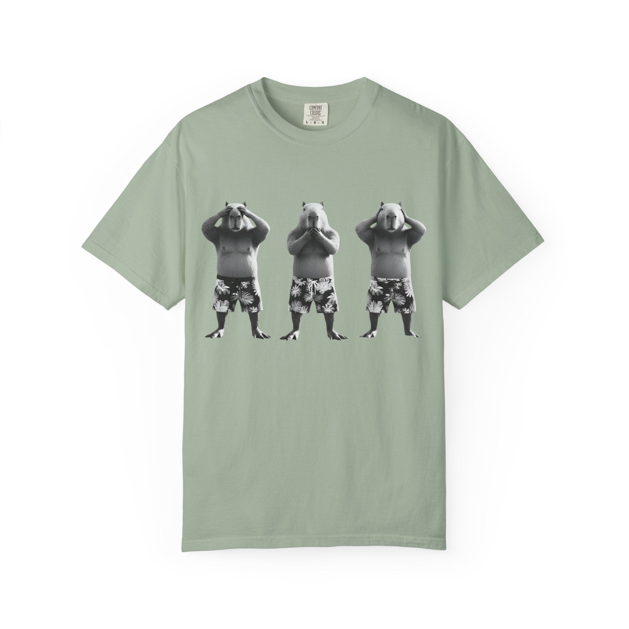 Capybara See No Evil Speak No Evil Hear No Evil T-shirt | Three Monkeys Graphic