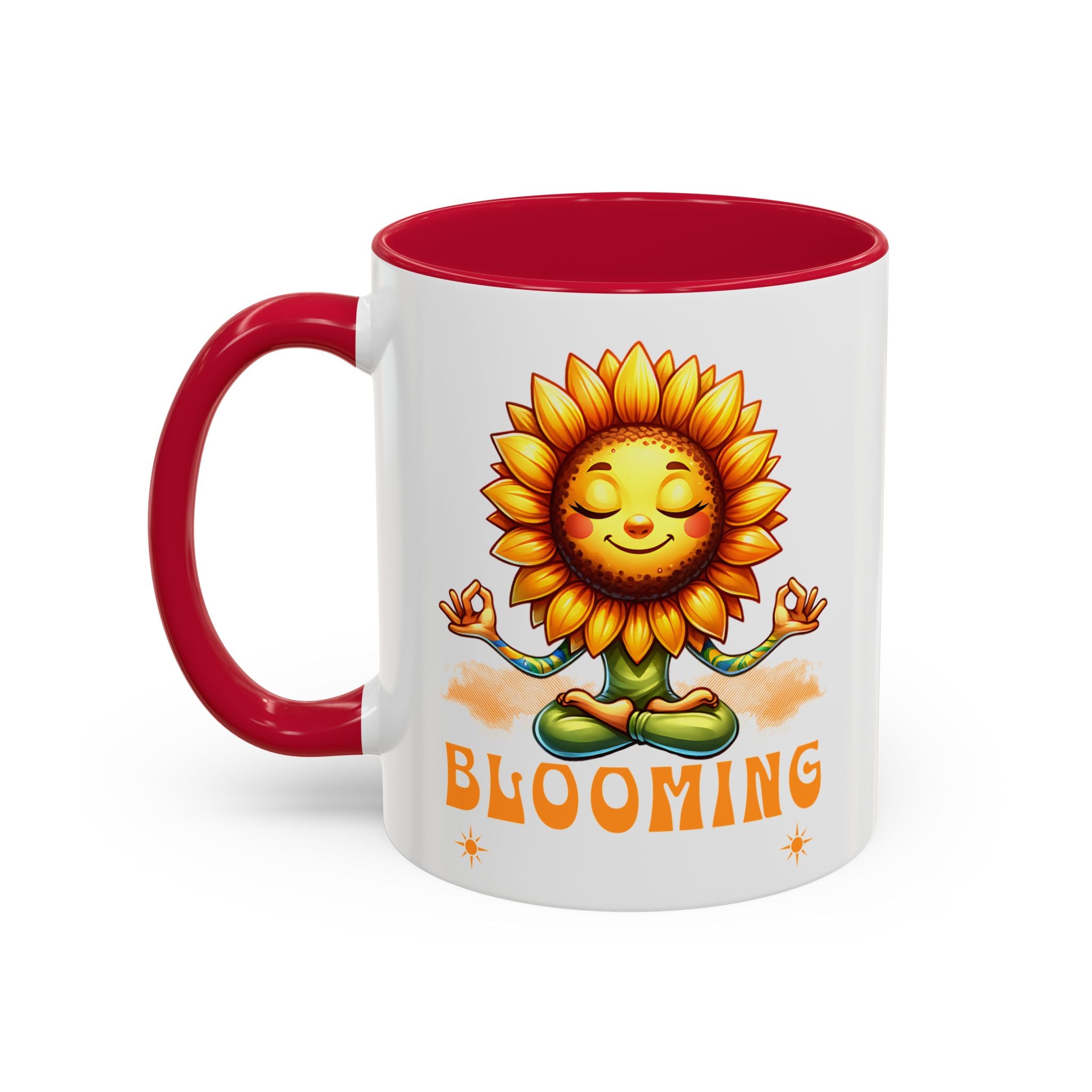 Blooming Sunflower Mug | Yoga Meditating Sunflower Ceramic Mug