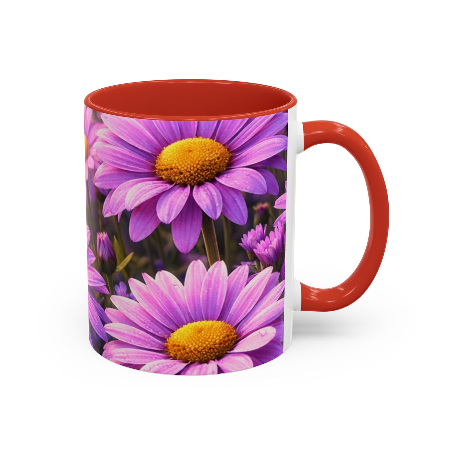 Purple Daisy Floral Mug | Accent Coffee Mug 11oz 15oz