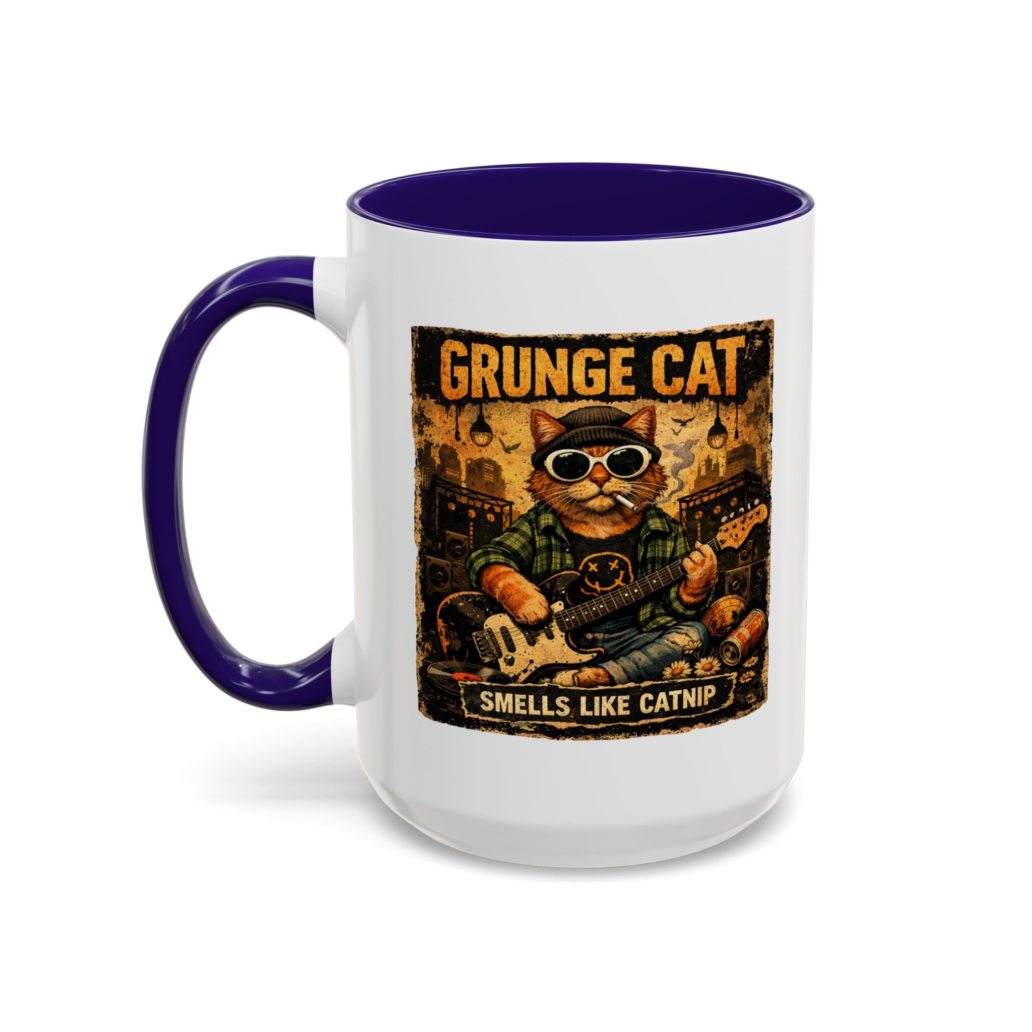 Grunge Cat Smells Like Catnip Mug | Ceramic Coffee Cup