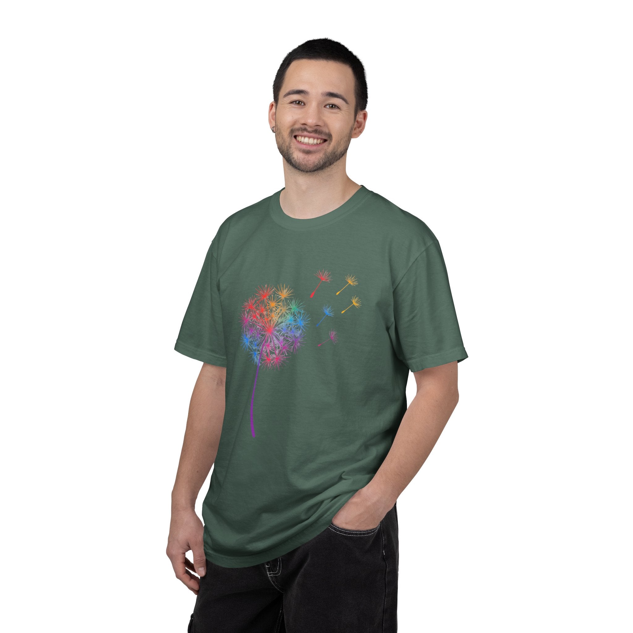 Rainbow Dandelion Tee | T-Shirt, Colorful Seed Puff Design
