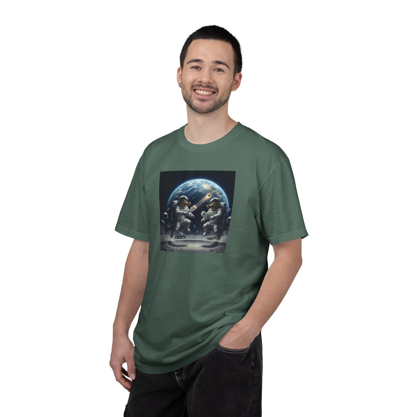 Gator Lunar Pickleball  T-shirt | Earth Background, Spacewalk Illustration