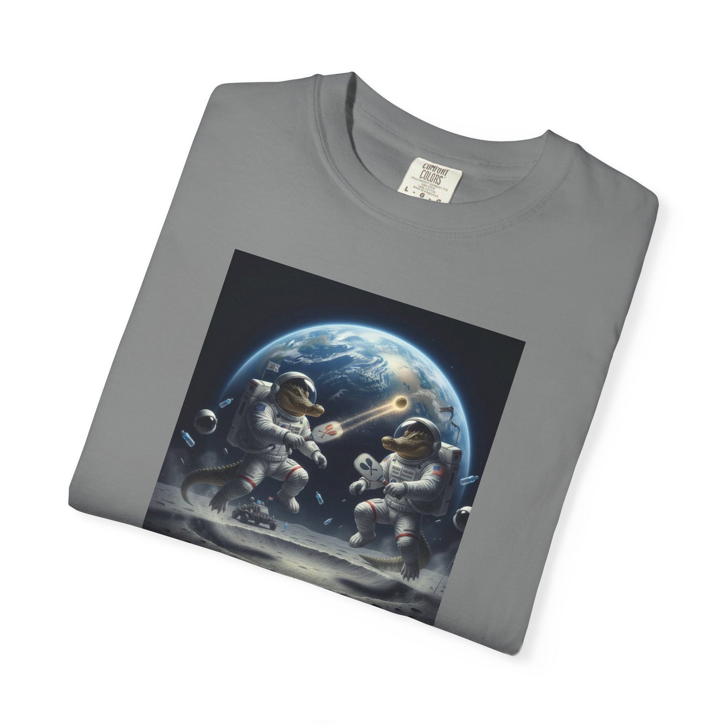 Gator Lunar Pickleball  T-shirt | Earth Background, Spacewalk Illustration