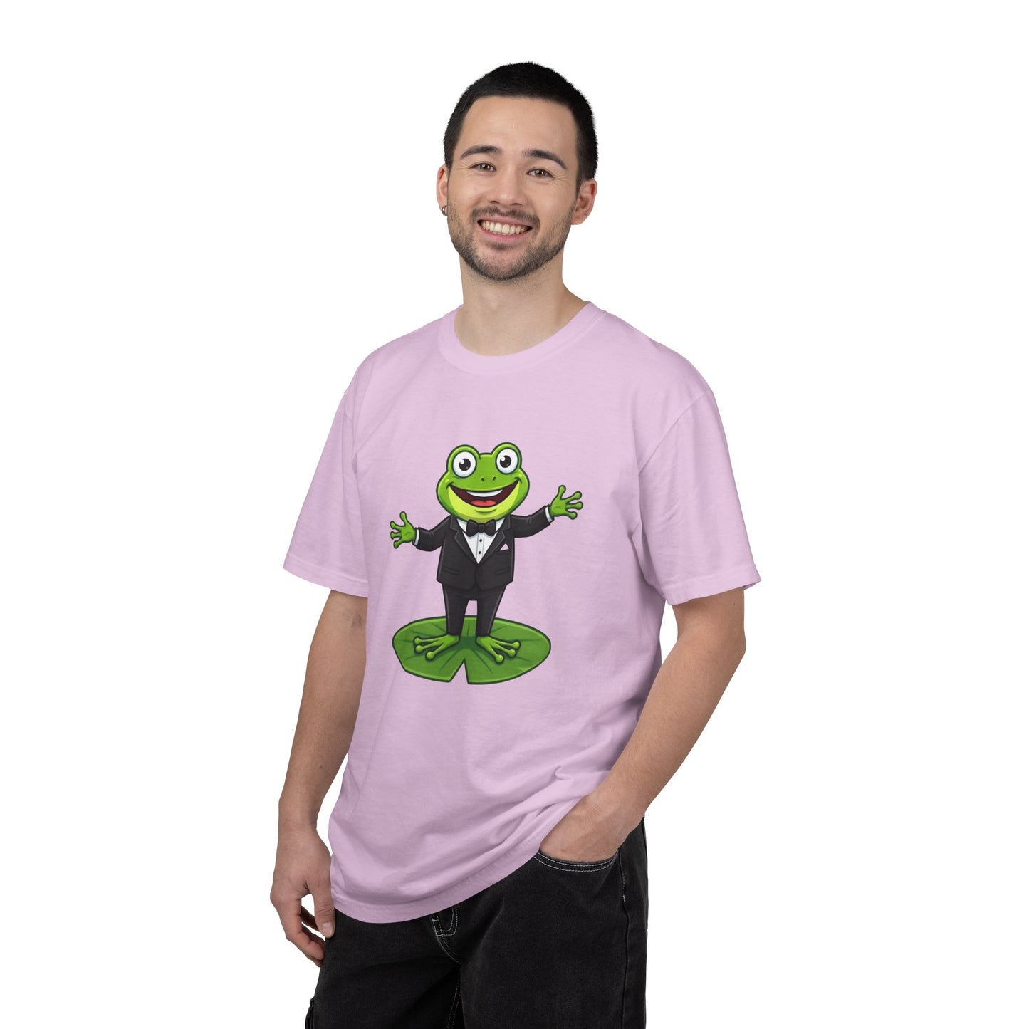 Funny Tuxedo Frog T-shirt | Frog on Lily Pad Amphibian Design