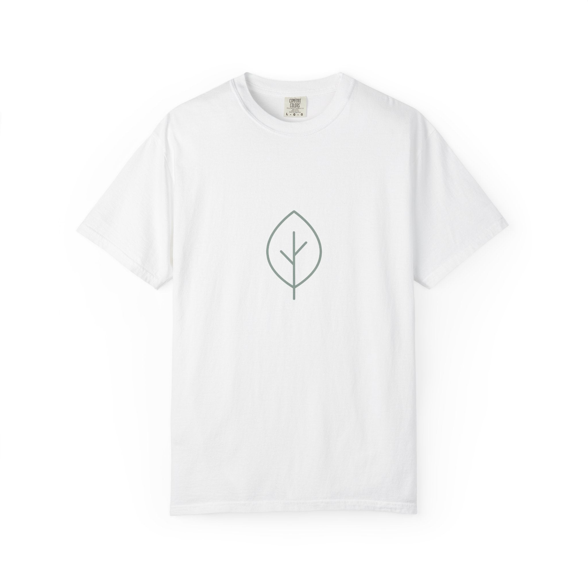 Minimal Green Leaf icon T-Shirt | Eco Nature Graphic Tee