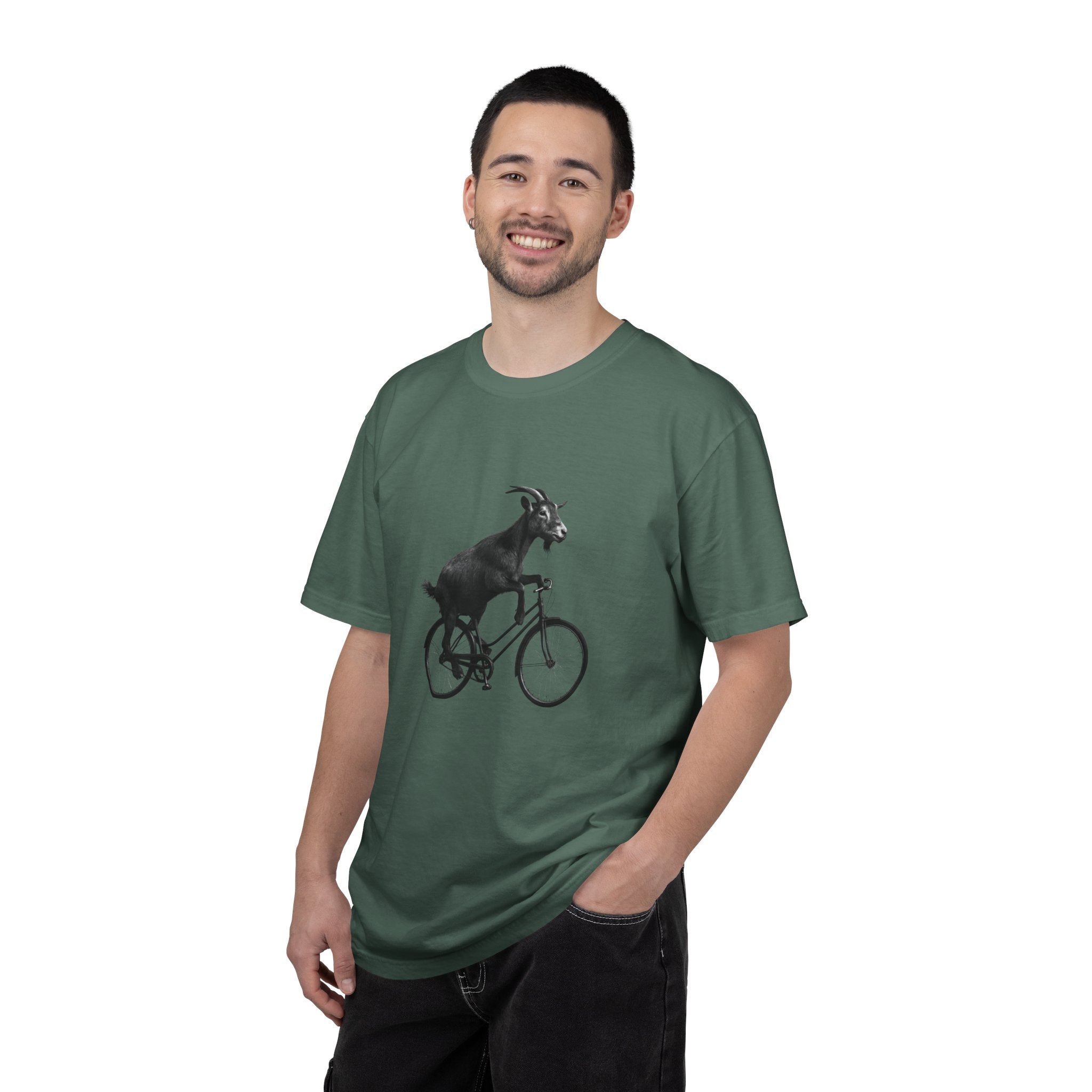 Goat Riding Bicycle T-shirt | Funny Animal Bike Tee