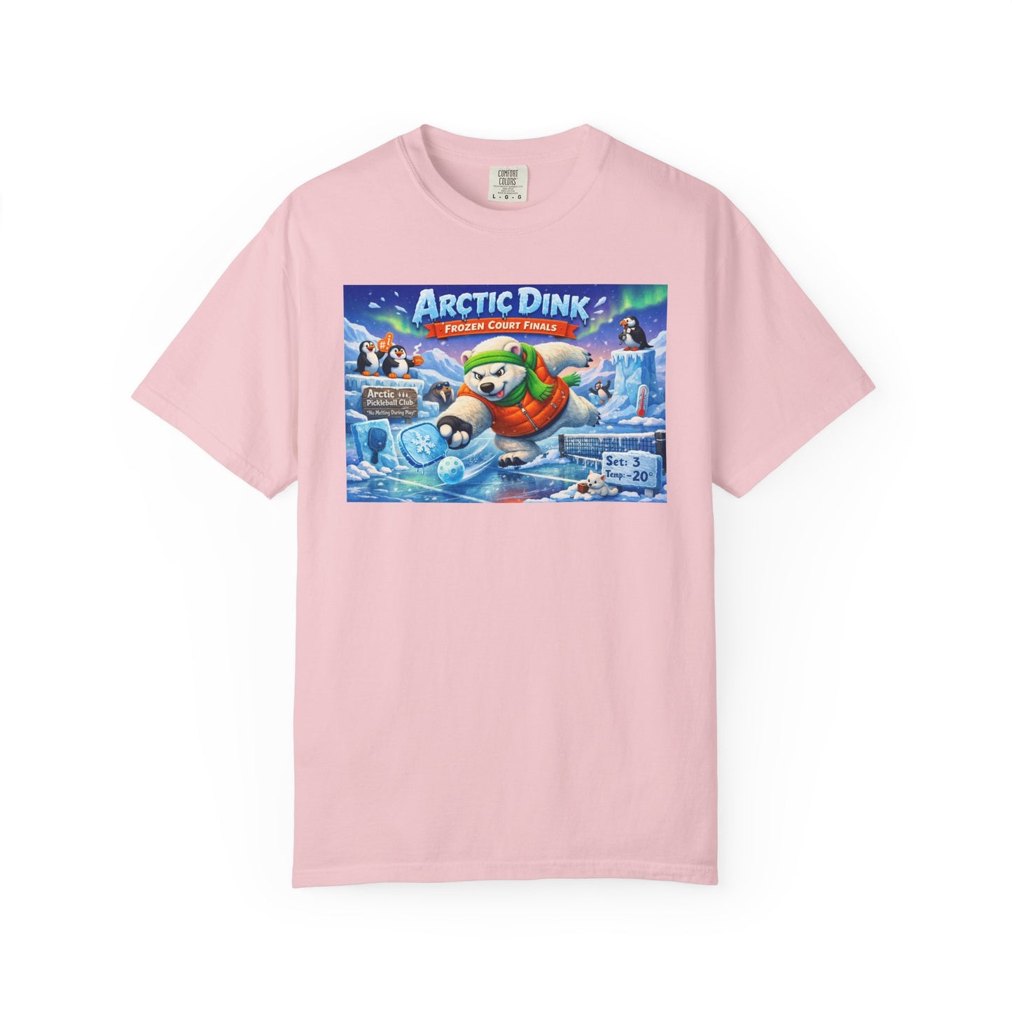 Arctic Dink Polar Bear Pickleball T-Shirt | Retro Game Art