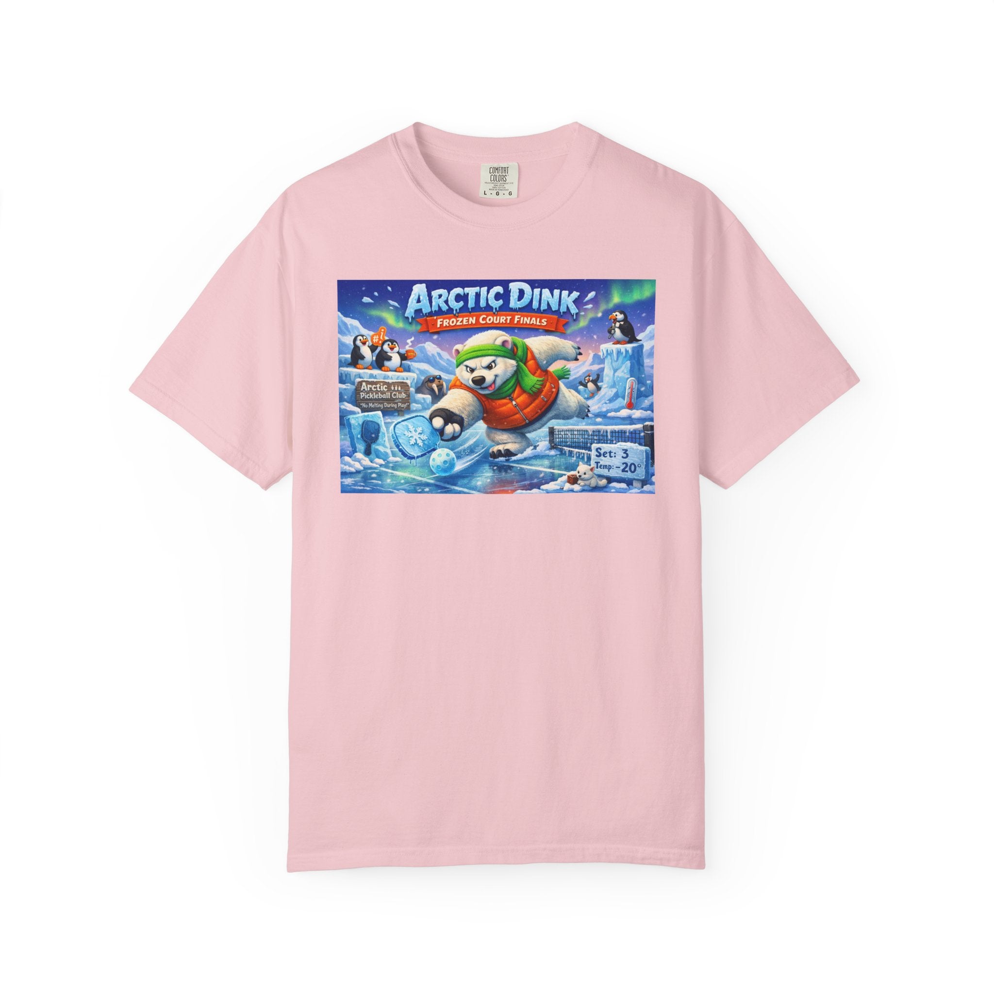 Arctic Dink Polar Bear Pickleball T-Shirt | Retro Game Art