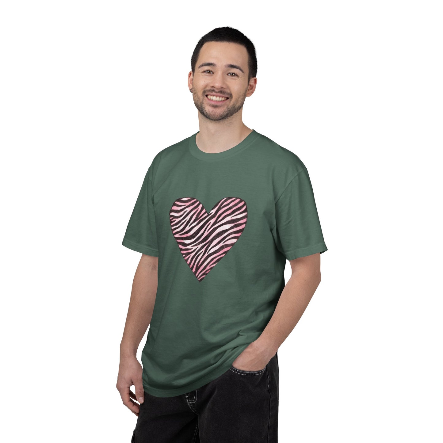 Pink Heart Zebra T-shirt | Romantic Zebra Heart Design