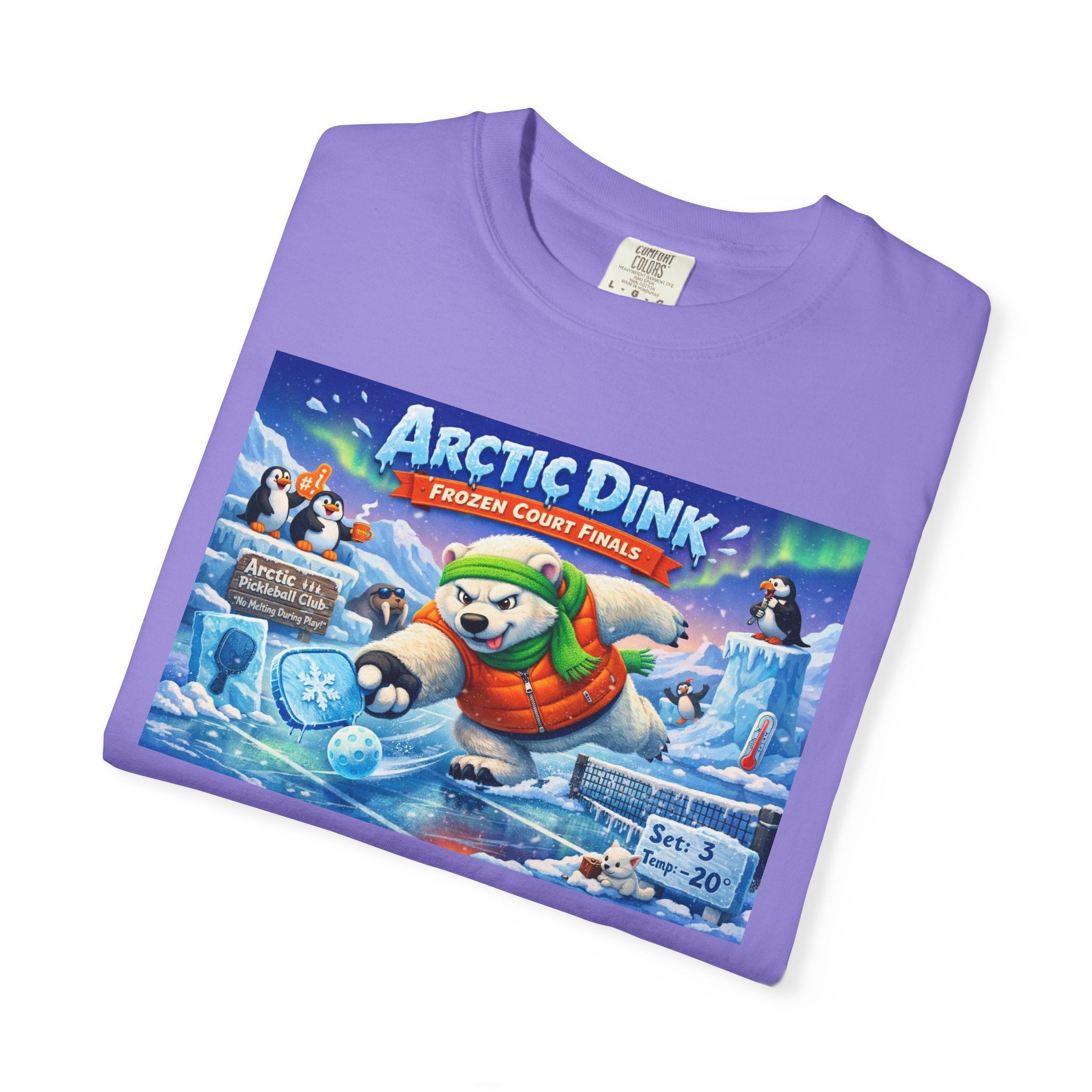 Arctic Dink Polar Bear Pickleball T-Shirt | Retro Game Art