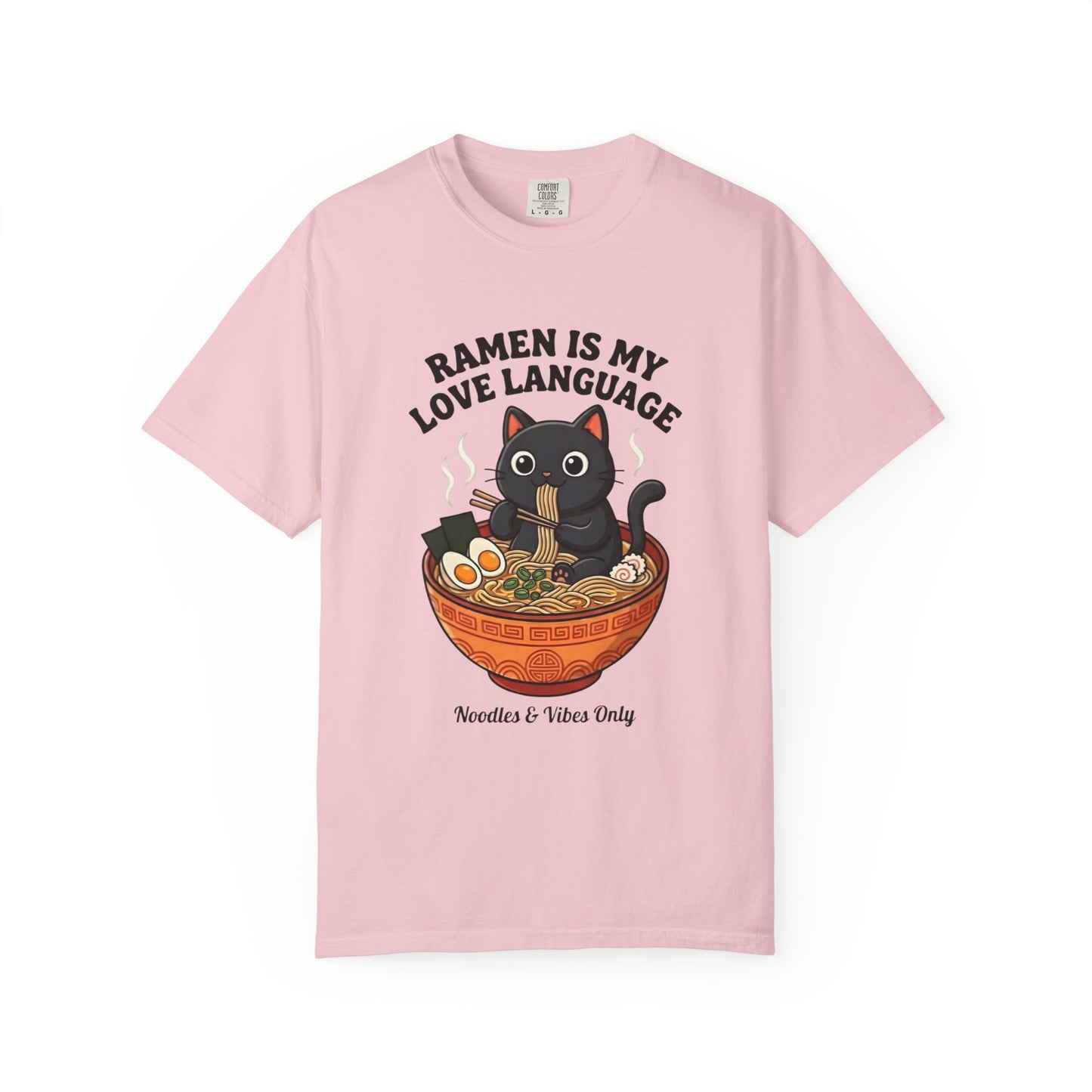 Ramen Is My Love Language T-shirt | Cat in Ramen Bowl Noodles Vibes Tee