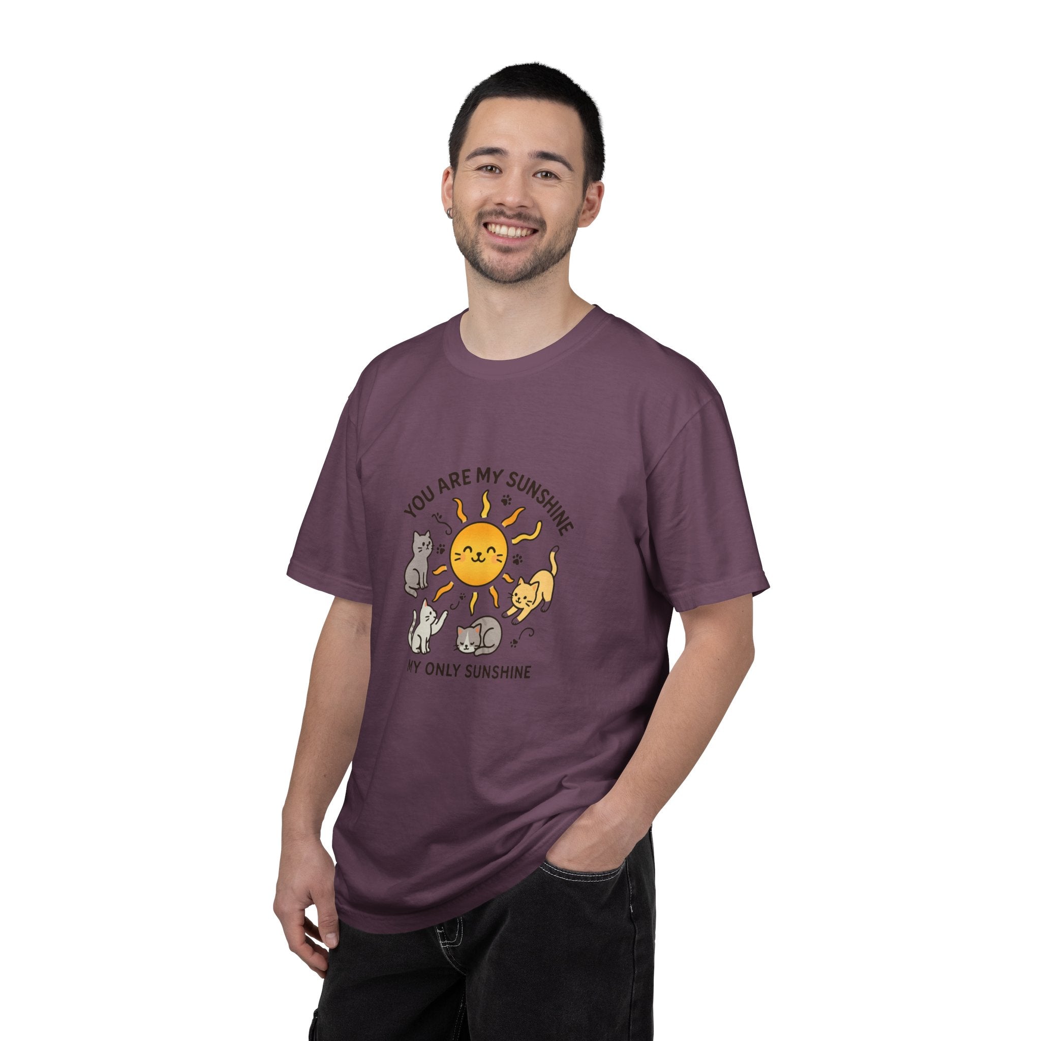 You Are My Sunshine Cat Illustration T-shirt | Cute Sun and Kittens