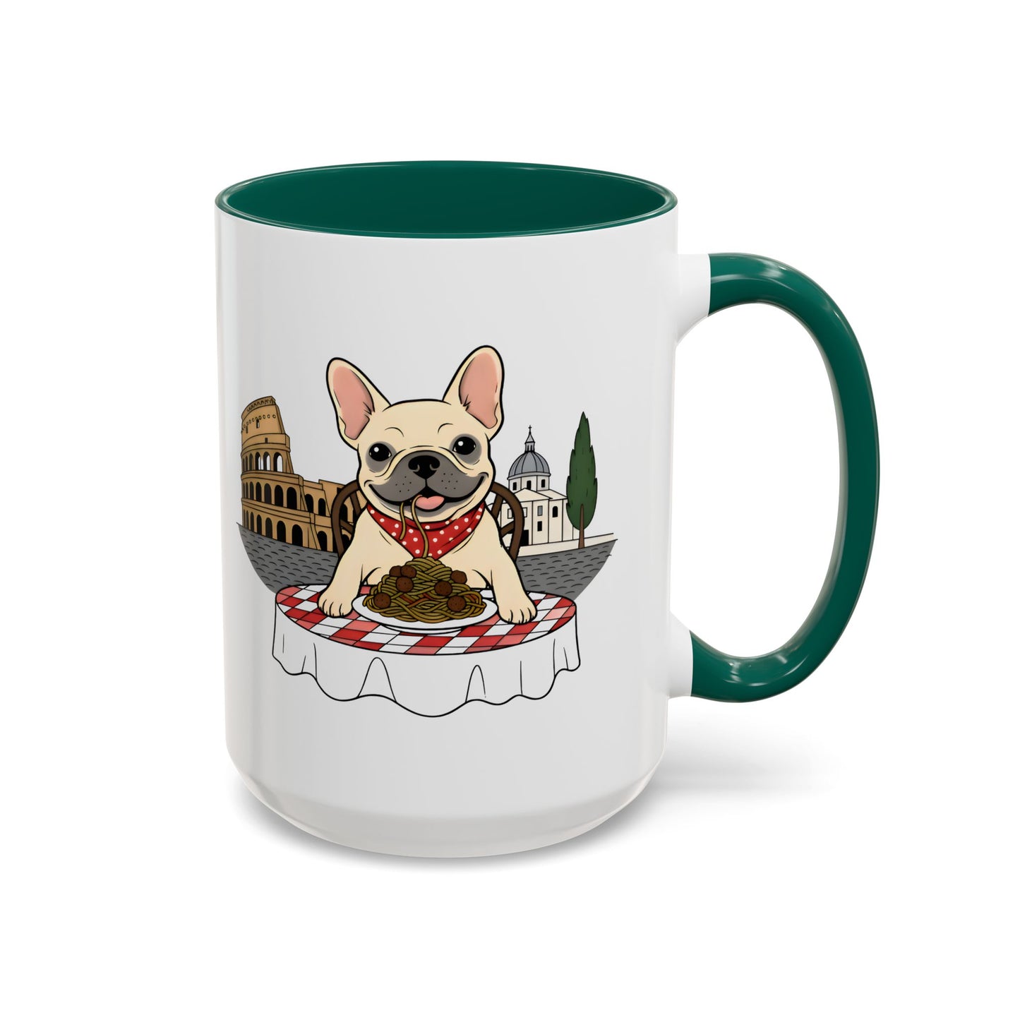 French Bulldog Pasta in Rome Mug | Ceramic Coffee Cup