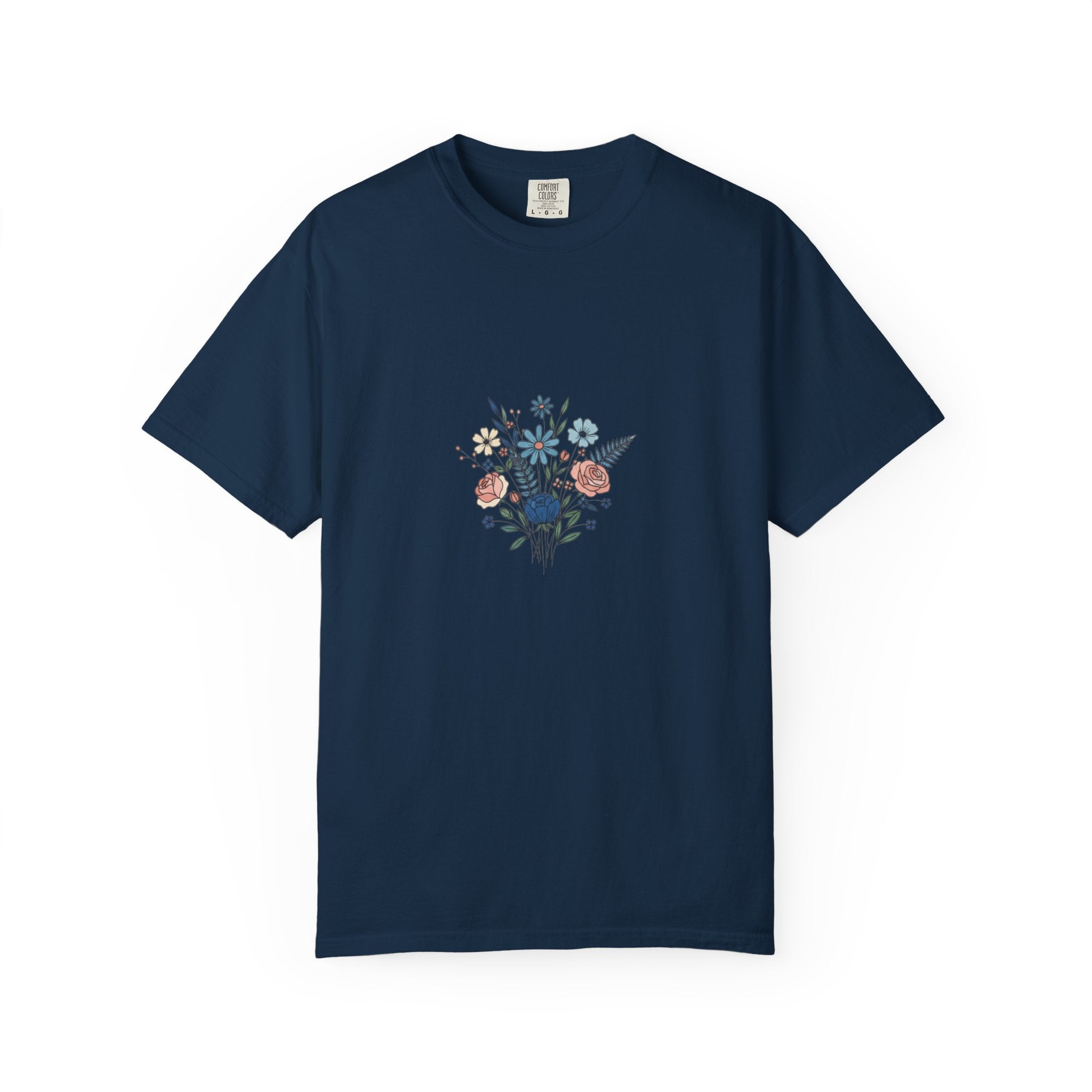 Wildflower Bouquet T-Shirt | Centered Floral Illustration, Daisies & Roses