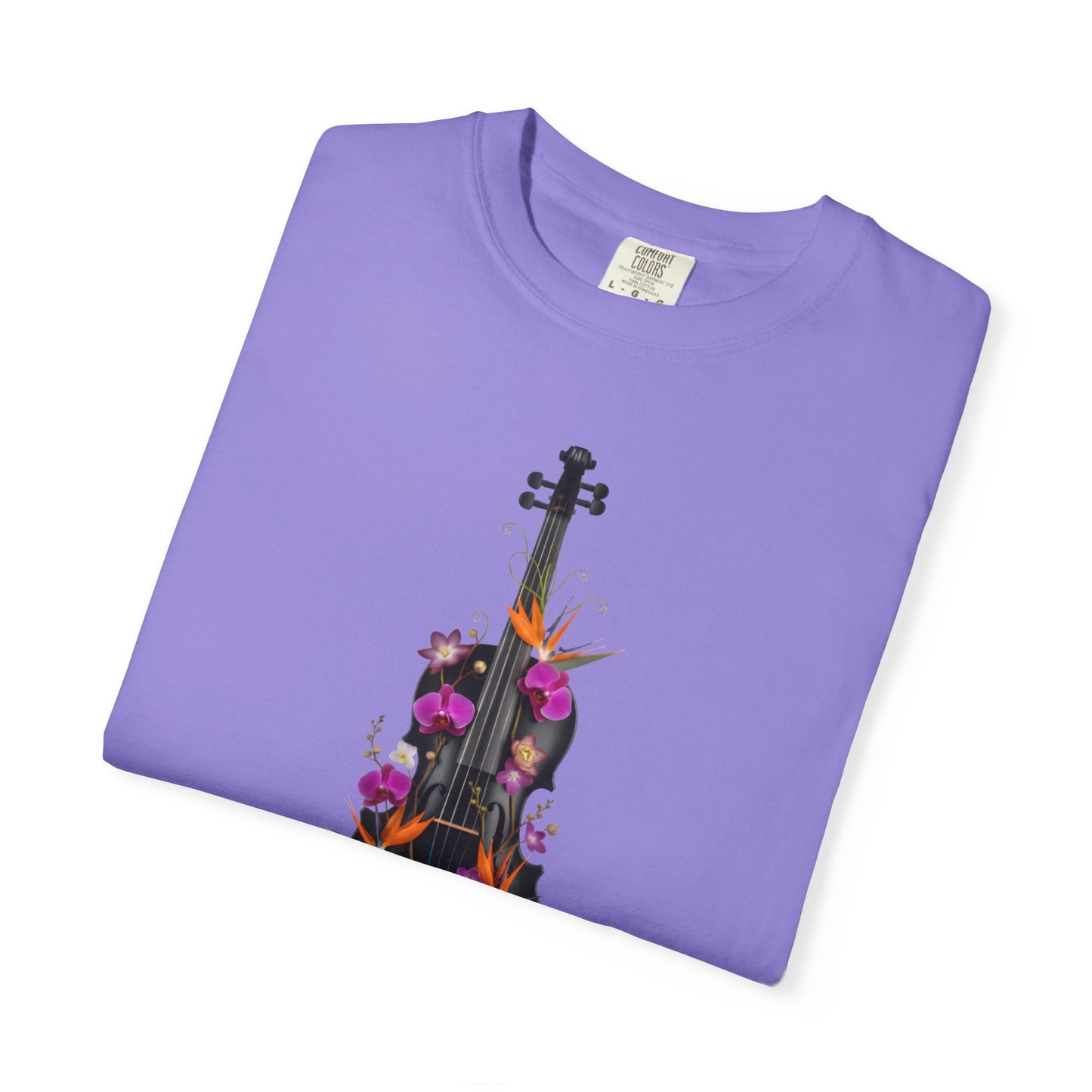 Floral Violin T-shirt | Botanical Music Instrument Tee