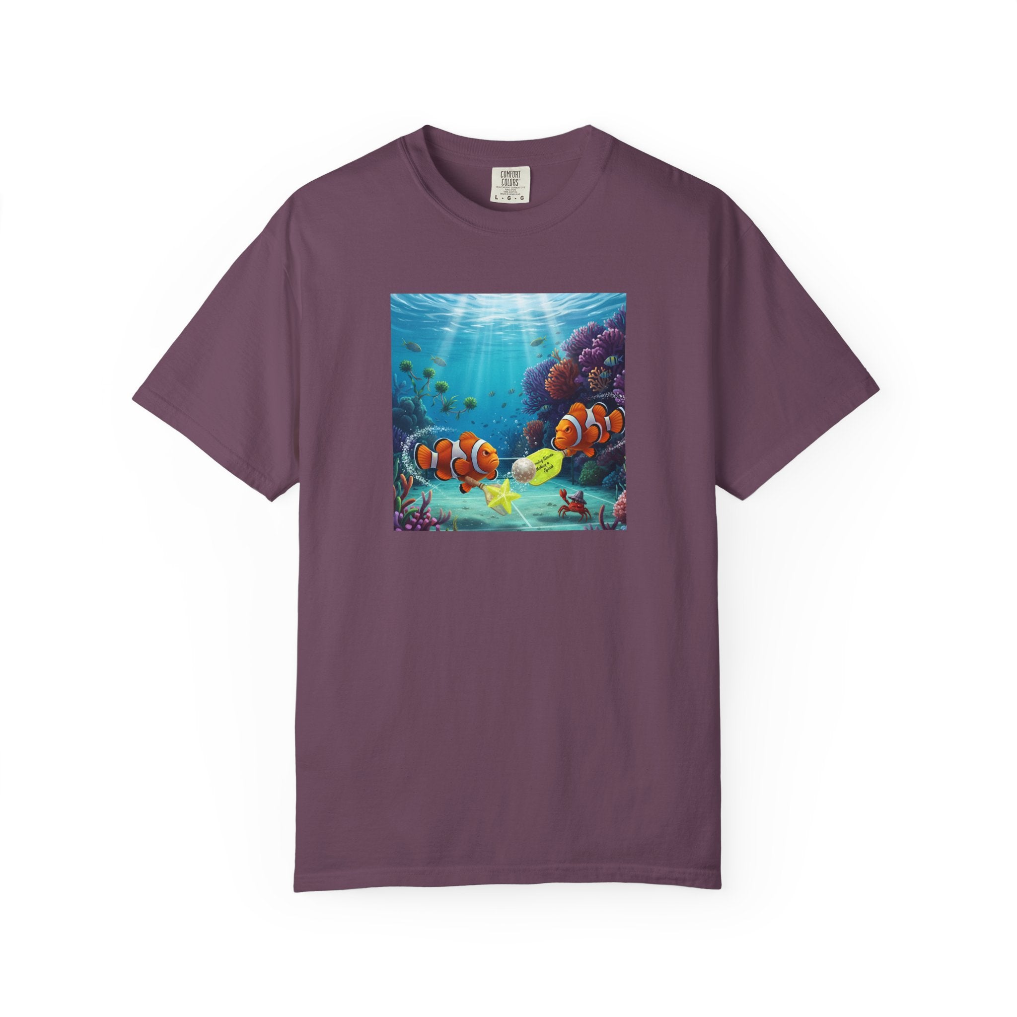 Clownfish Reef Scene T-shirt | Underwater Coral Ocean Illustration