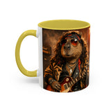 Rockstar Capybara with Guitar Mug | Color Accent Coffee Cup 11oz 15oz