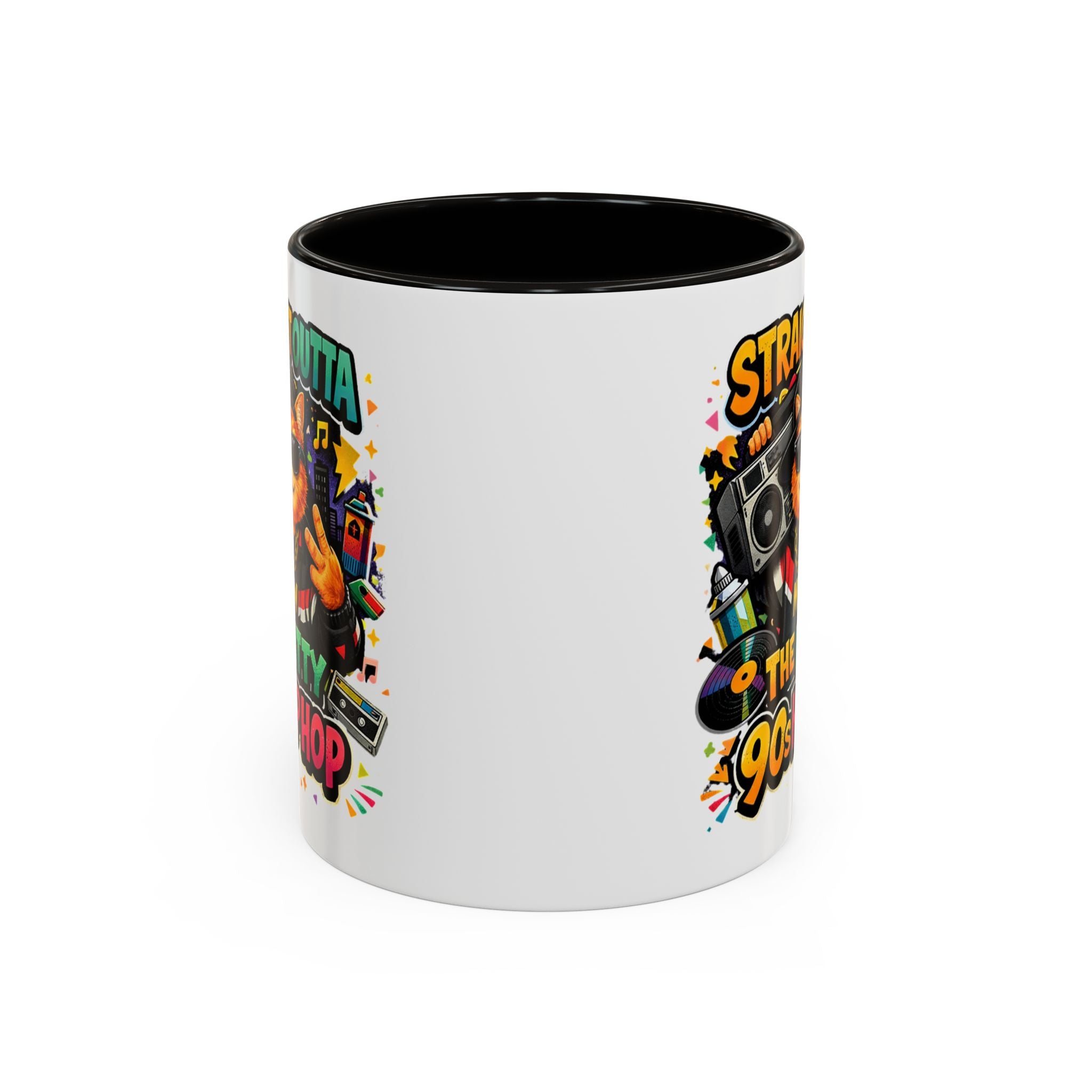 Straight Outta Meow The Kitty 90s Hip Hop Mug | Color Accent