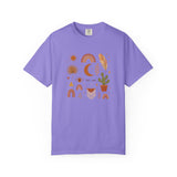 Boho Icons Mosaic T-Shirt | Crescent Moon Cactus Rainbows