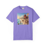 Lifeguard Capybara on Beach T-shirt | Surf Rescue Sunset Scene