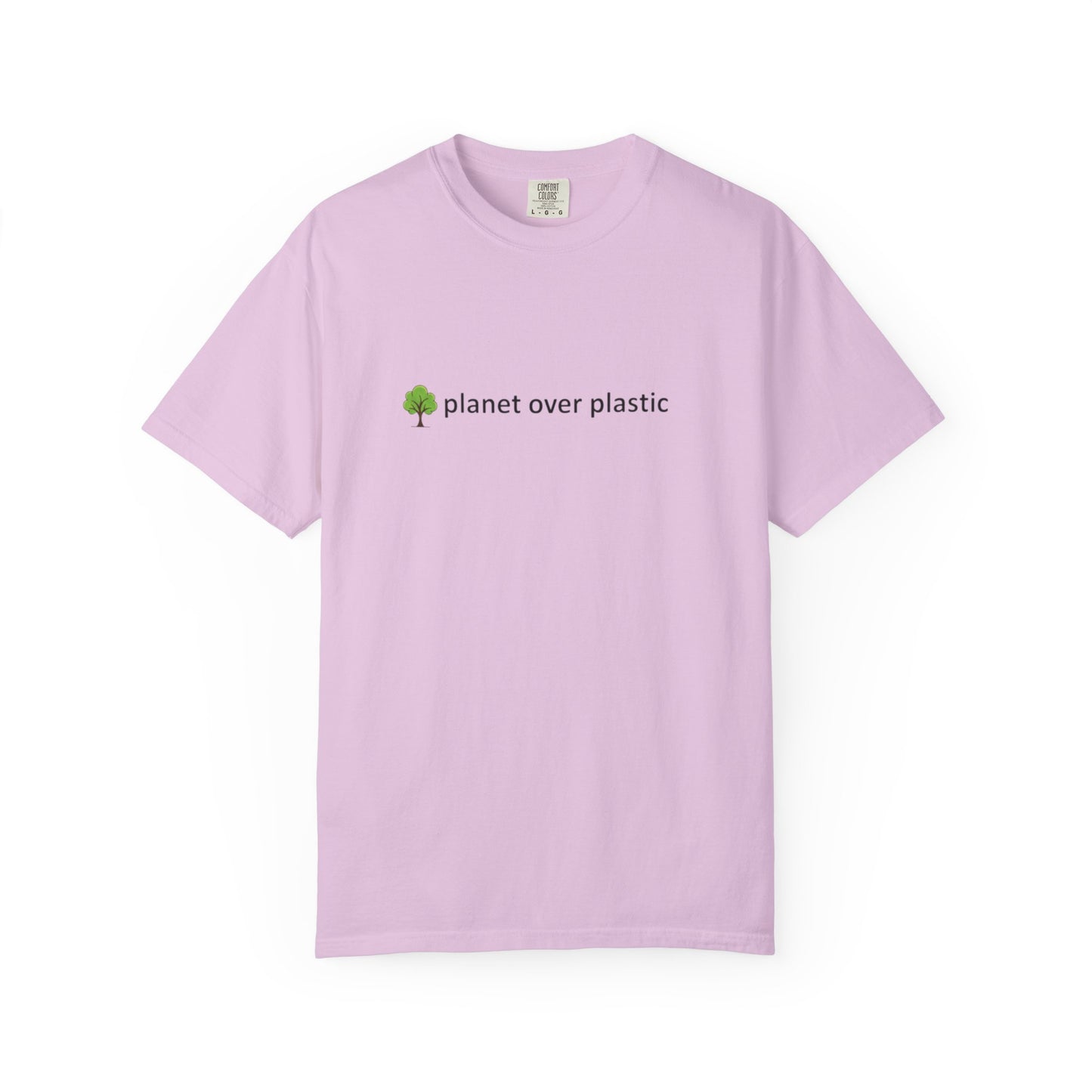 planet over plastic T-shirt | environmental tree slogan tee