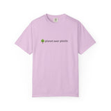 planet over plastic T-shirt | environmental tree slogan tee