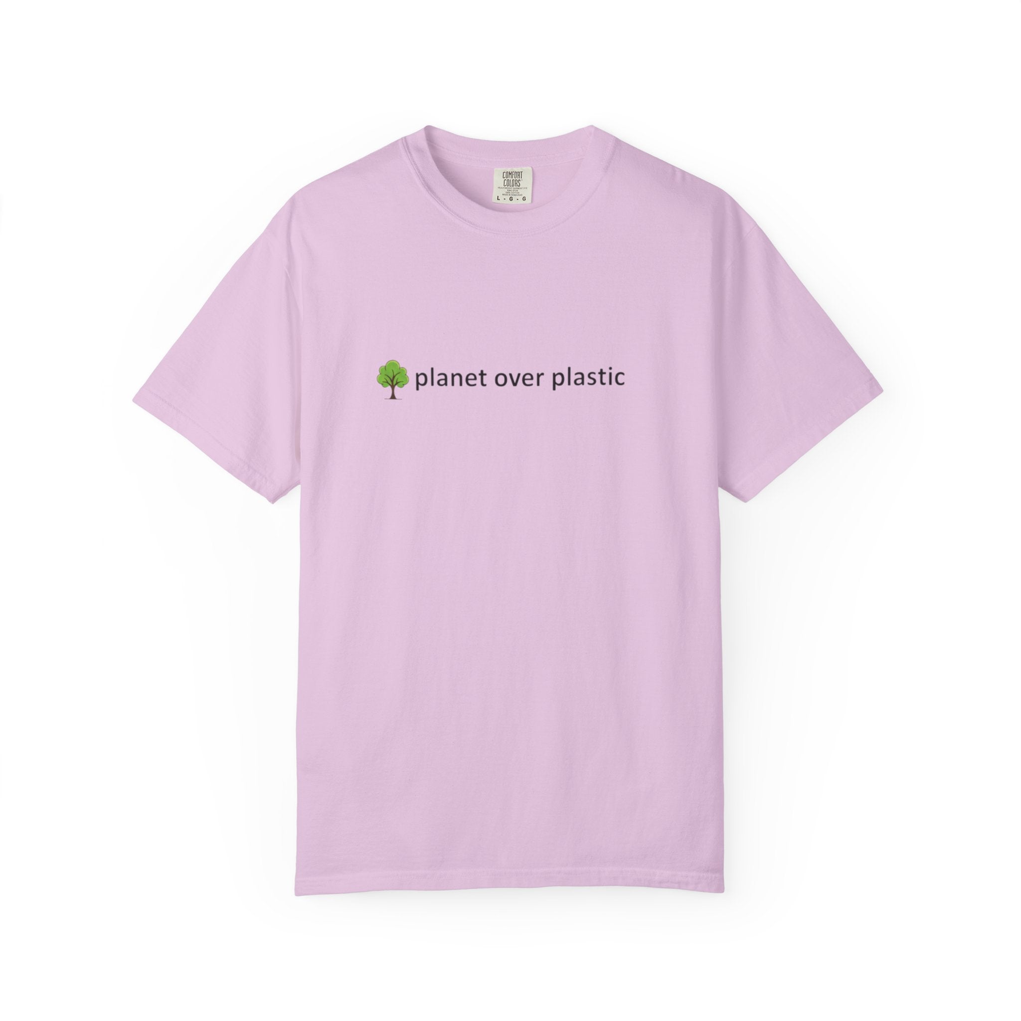 planet over plastic T-shirt | environmental tree slogan tee