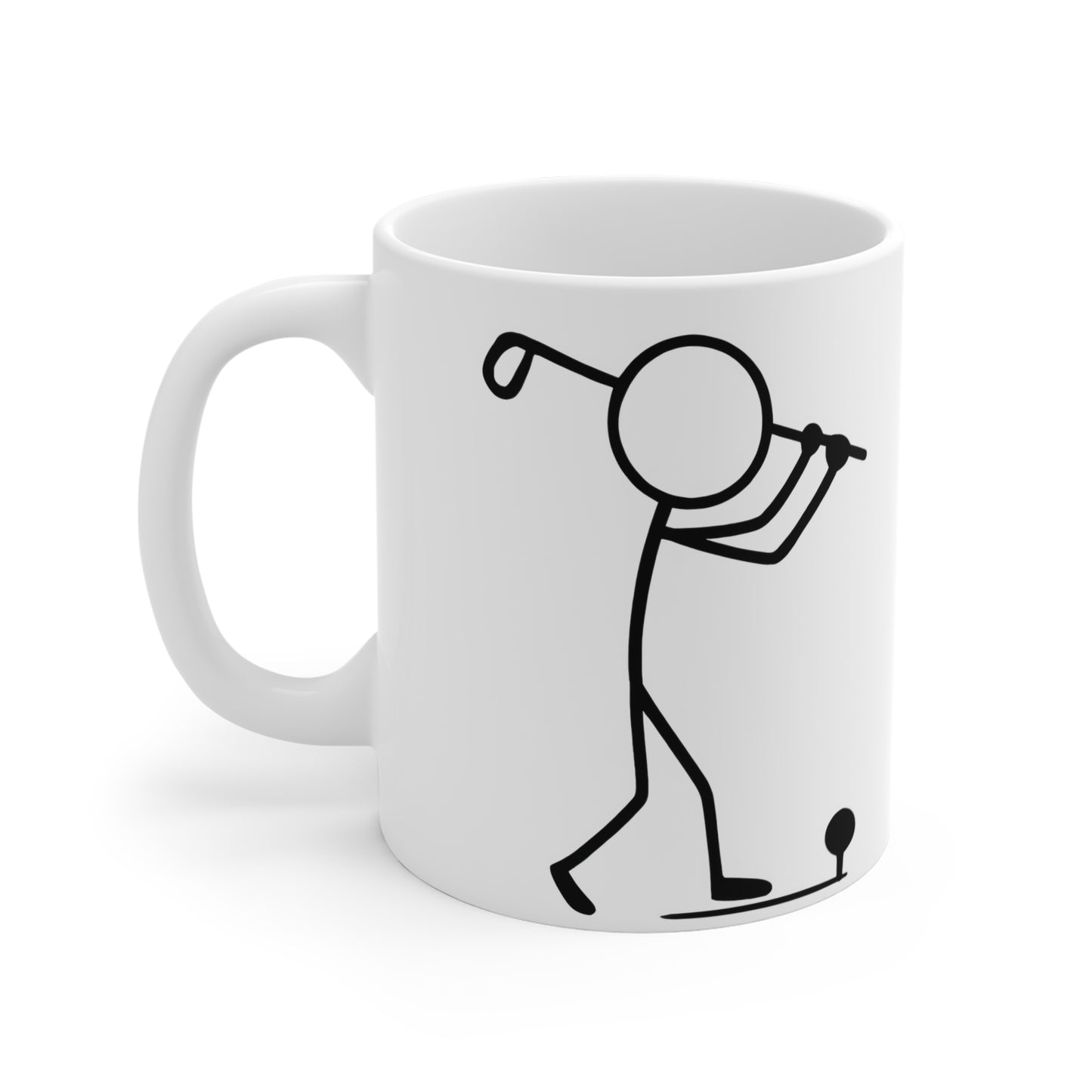 Stick Figure Golfer Mug | Golf Cartoon Coffee Cup