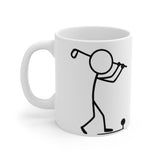 Stick Figure Golfer Mug | Golf Cartoon Coffee Cup