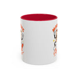 Morning Coffee Mug | Retro Cartoon Coffee Cup, Colorful Ceramic