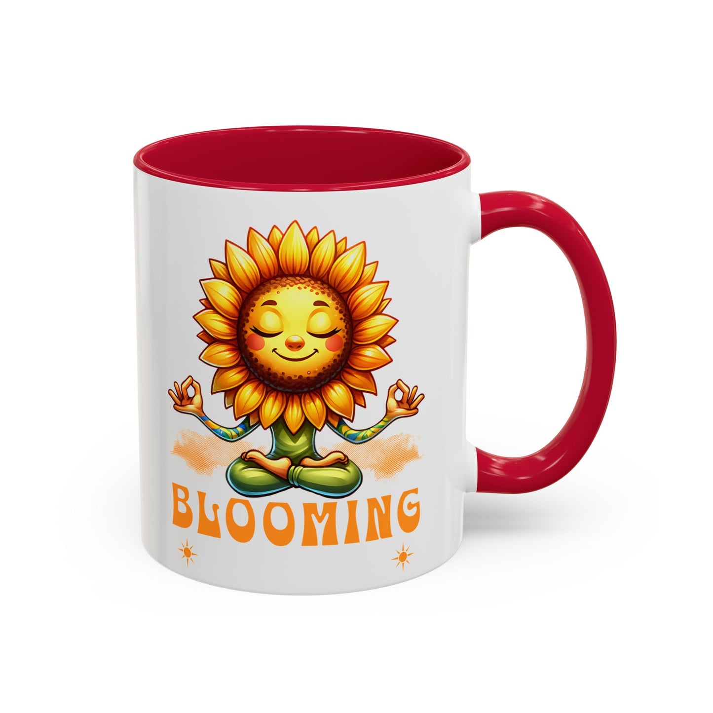 Blooming Sunflower Mug | Yoga Meditating Sunflower Ceramic Mug