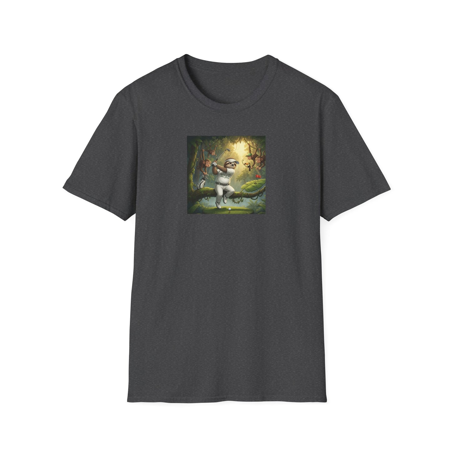 Slow Living Sloth Golfer T-Shirt | Zen Sportswear Tropical Golf Silas
