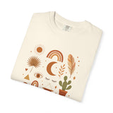 Boho Icons Mosaic T-Shirt | Crescent Moon Cactus Rainbows