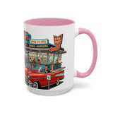 1950s Diner Scene Mug | Retro Car Hop Coffee Cup