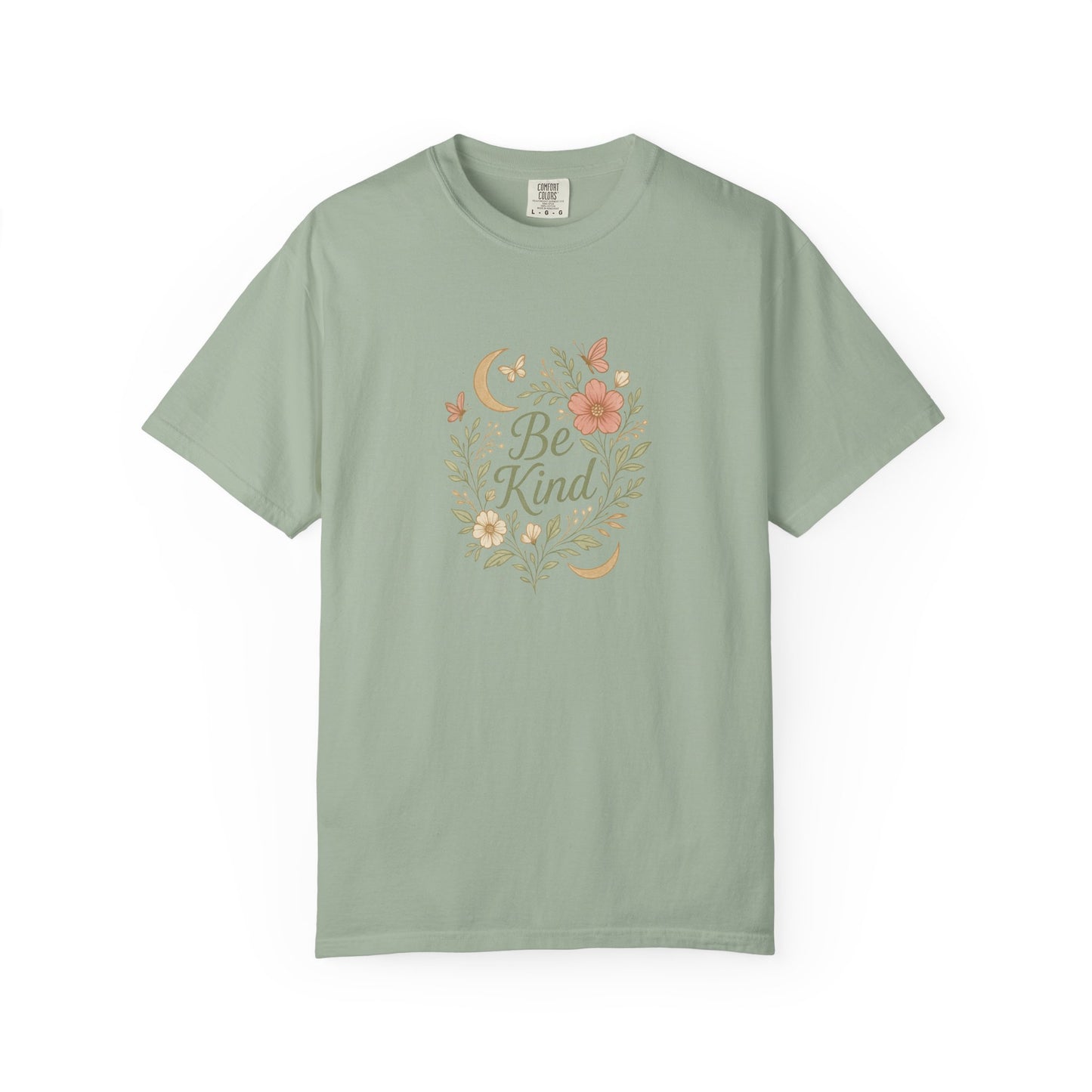 Be Kind Floral Wreath T-Shirt | Positive Quote, Boho Botanical Design