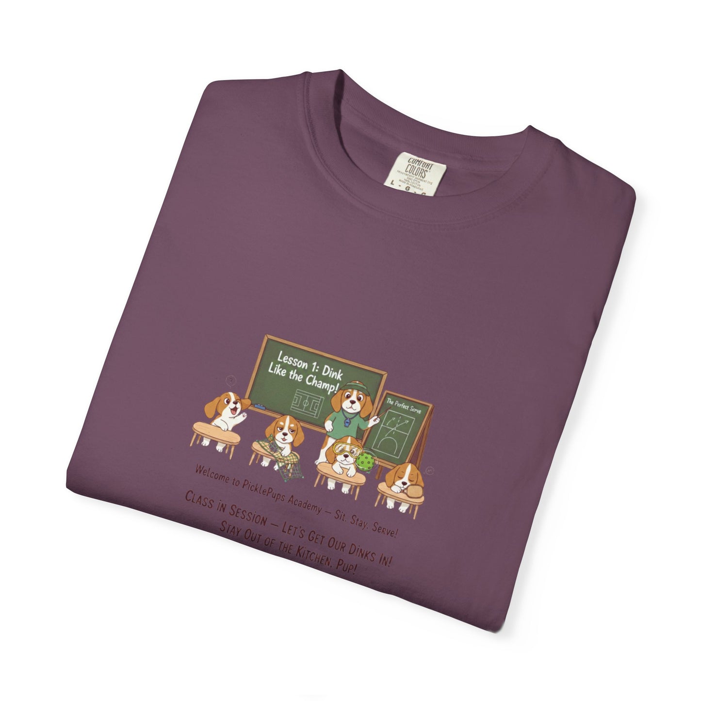 Beagle Pickleball Classroom Cartoon T-shirt | Dog Teacher Paw School Design